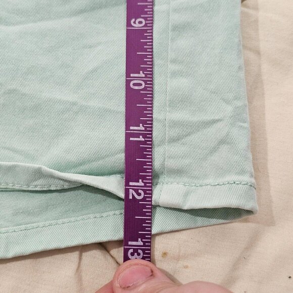 American Eagle Outfitters Midi Stretch Denim Shorts Women's 6 S (Teal/Green) - Picture 6 of 8